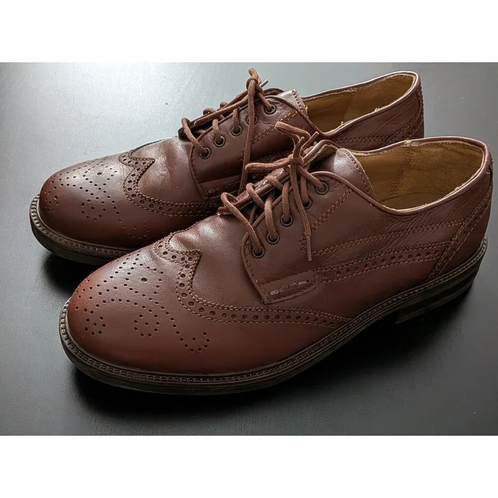 Giorgio Brutini Brown Leather Oxford Dress Shoes‎ Made In Italy Men's Size 8